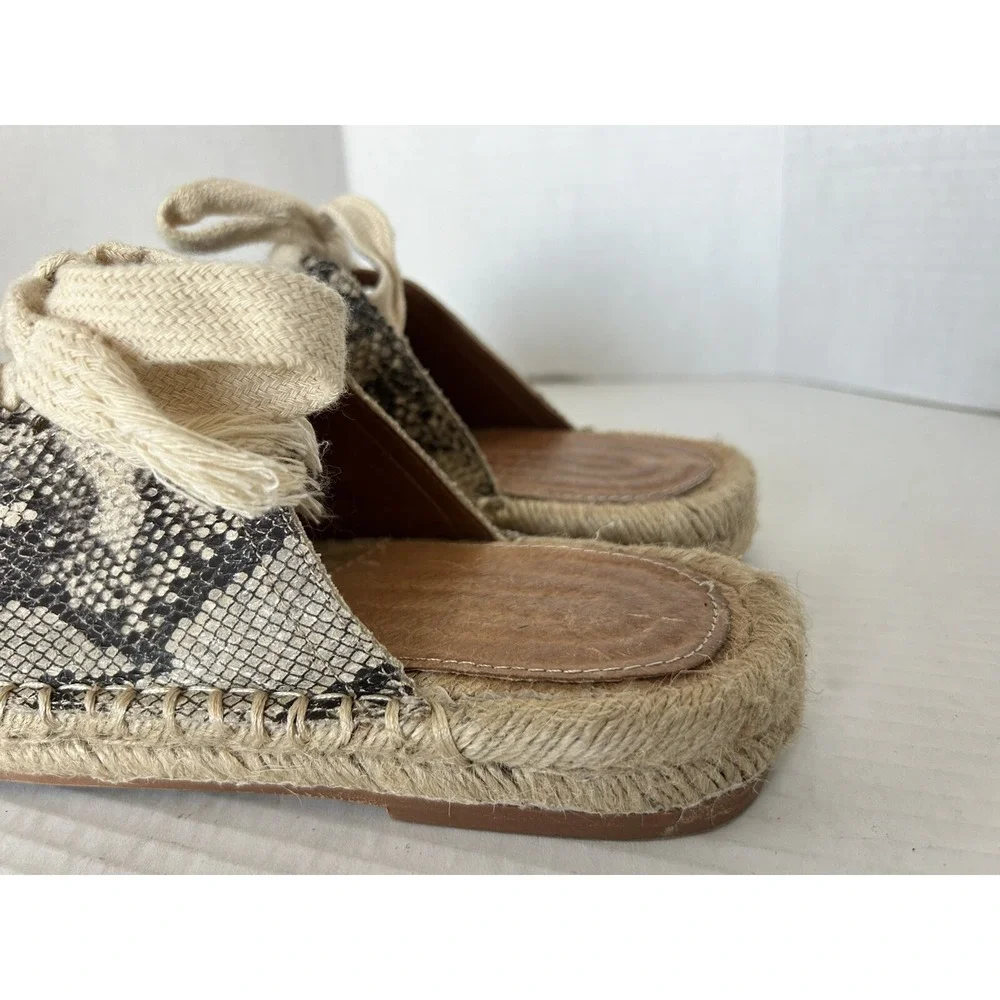 Mi.iM Animal Print Lace Up Espadrilles Sandals Slides Women's size 8